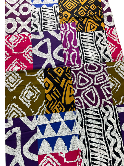 African Print Fabric/Ankara By The Yard/White Pink blue Color Fabric/100% COtton/KM10