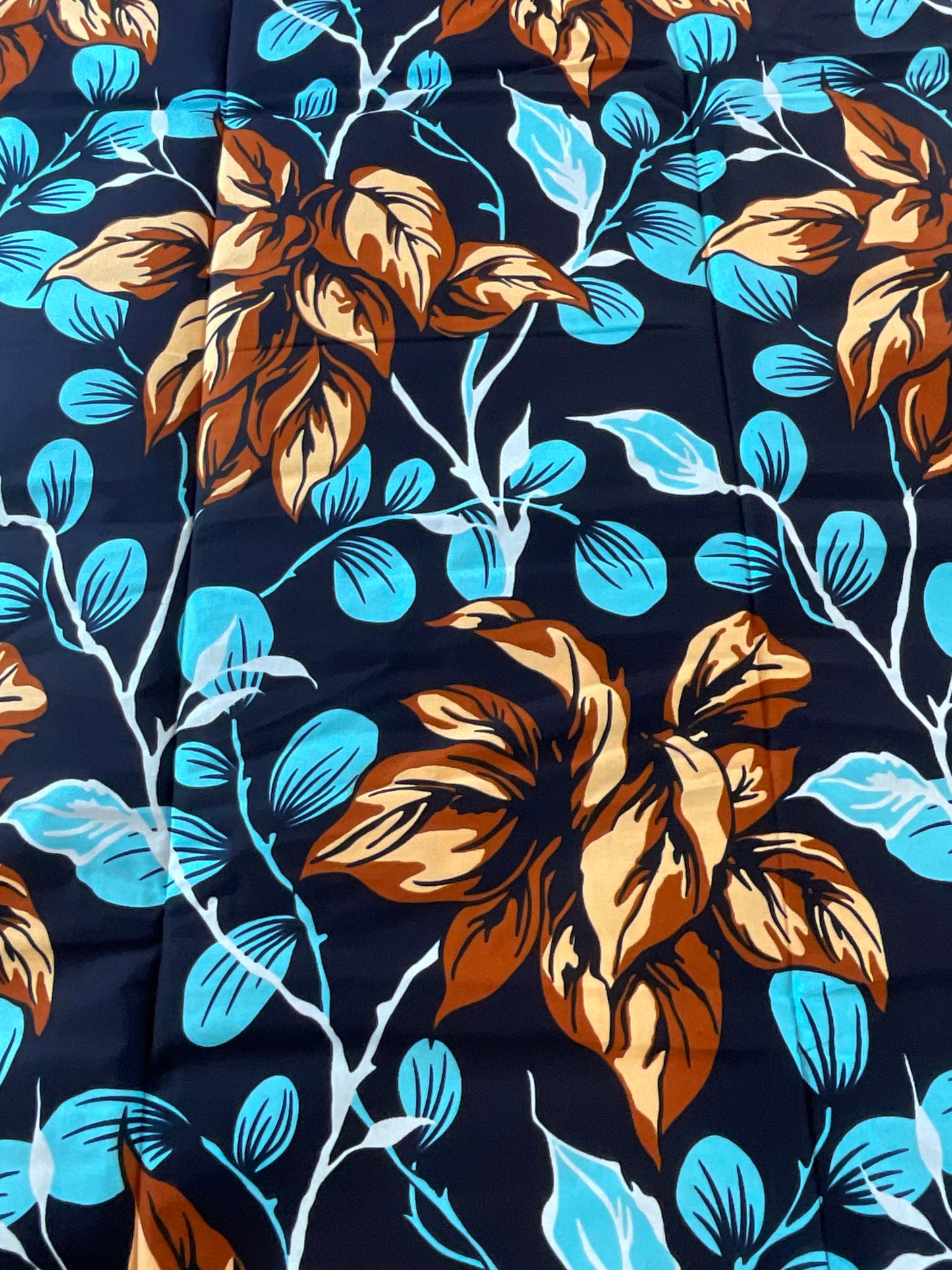 Ankara fabric/African fabric/Ankara fabric/Danshiki fabric/African print/Ankara fabric for dress/ African textile for crafts/Black,Brown and Blue