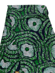 Green and White African fabric/Ankara fabric/African Wax Print/KM10k