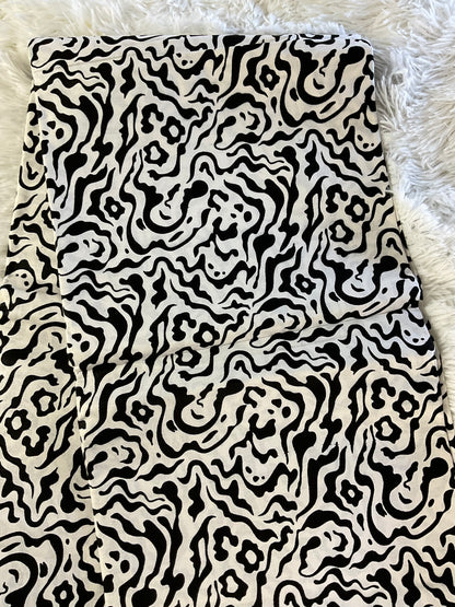 African fabric/Ankara fabric/ Danshiki/Danshiki fabric/African print/Ankara fabric for dress/ African textile for crafts/African Print/KM57/White and Black African Fabrics