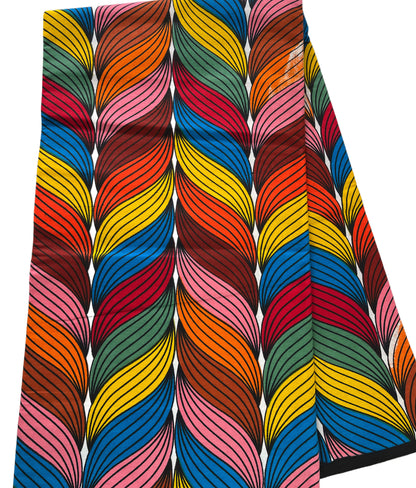 Red Blue and Yellow African fabric/Ankara fabric/African Wax Print/KM10k