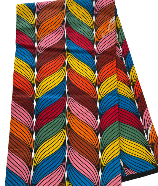 Red Blue and Yellow African fabric/Ankara fabric/African Wax Print/KM10k
