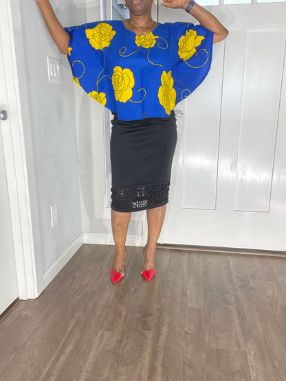 African Blouse/Ankara Top/Plus Size Clothing/VA104