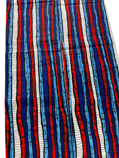 African Print Fabric/Ankara Fabric/100% Cotton Fabric/By The Yard/African Clothing Blue Red White Color