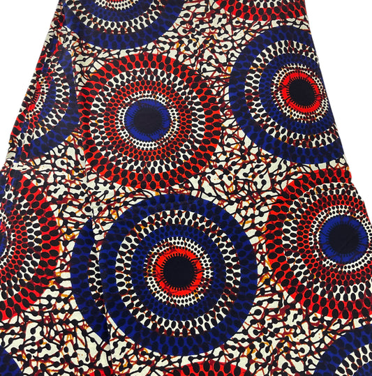 Quality African Print Fabric/Ankara Fabric 6 Yards/100% Cotton Fabric Orange/KM107