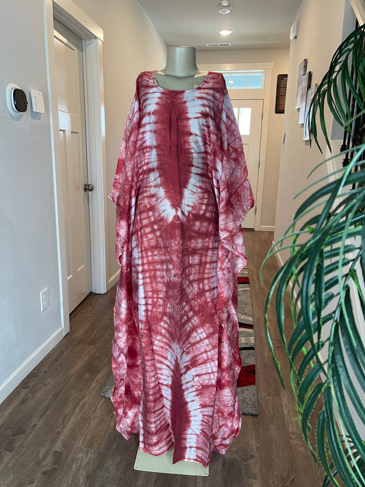 African Silk Kaftan /Plus Size Dress/Resort Dress/African Clothing/Wine