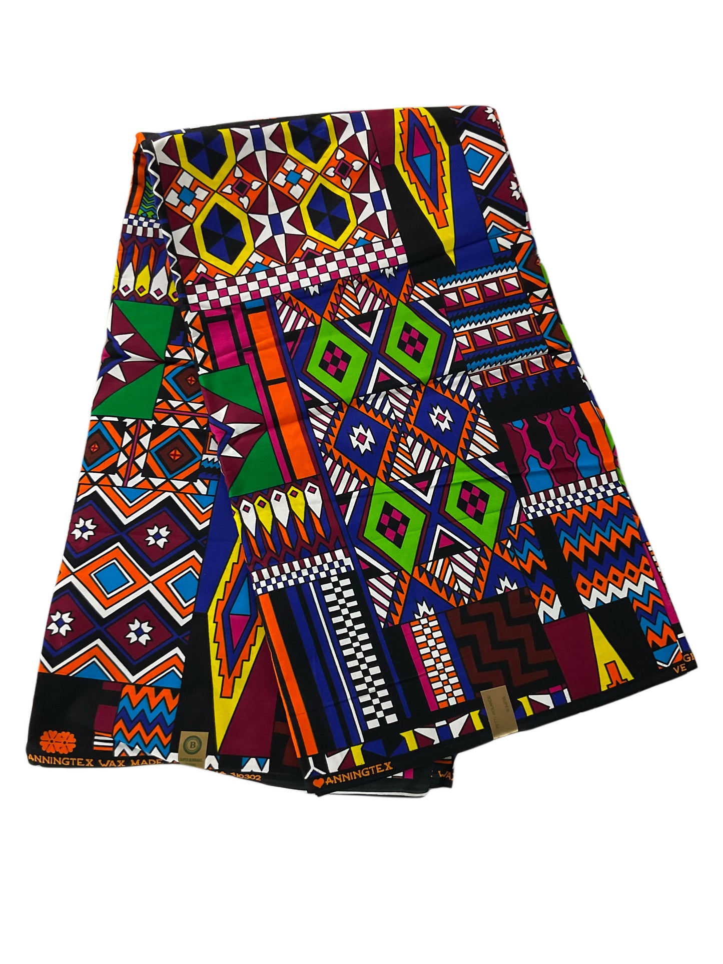 Purple Green African Print Fabric/Ankara Cotton 100%/KM9