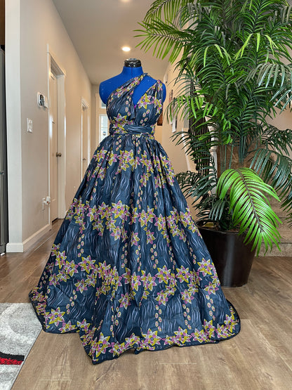 African clothing maxi dress/African fashion dress for women/African women clothing/African women full flare maxi dress with two pockets WP902