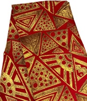 Red and Gold African fabric/Ankara fabric/African Wax Print/KM10k