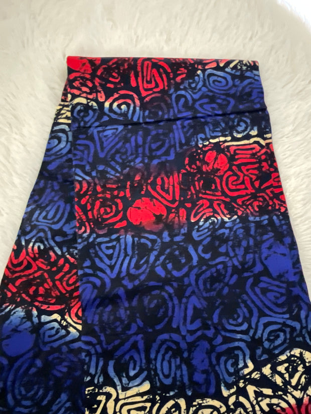 African fabric/Ankara fabric/African print/KM6a/Red and Blue Fabric