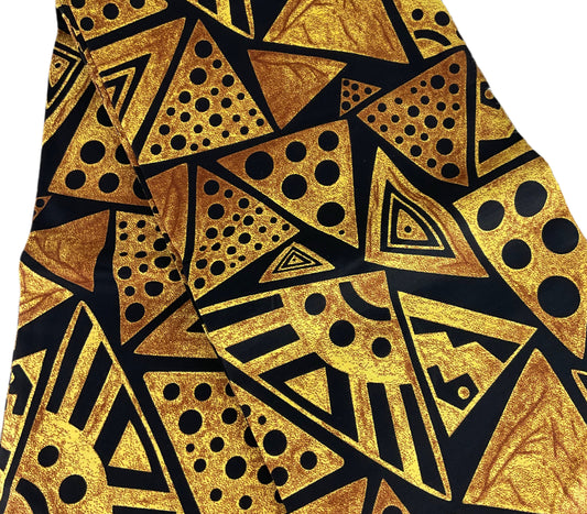 Black Gold African Print Fabric/Ankara Fabric 6 Yards/100% Cotton Fabric/Fabric Per Yard/KM72