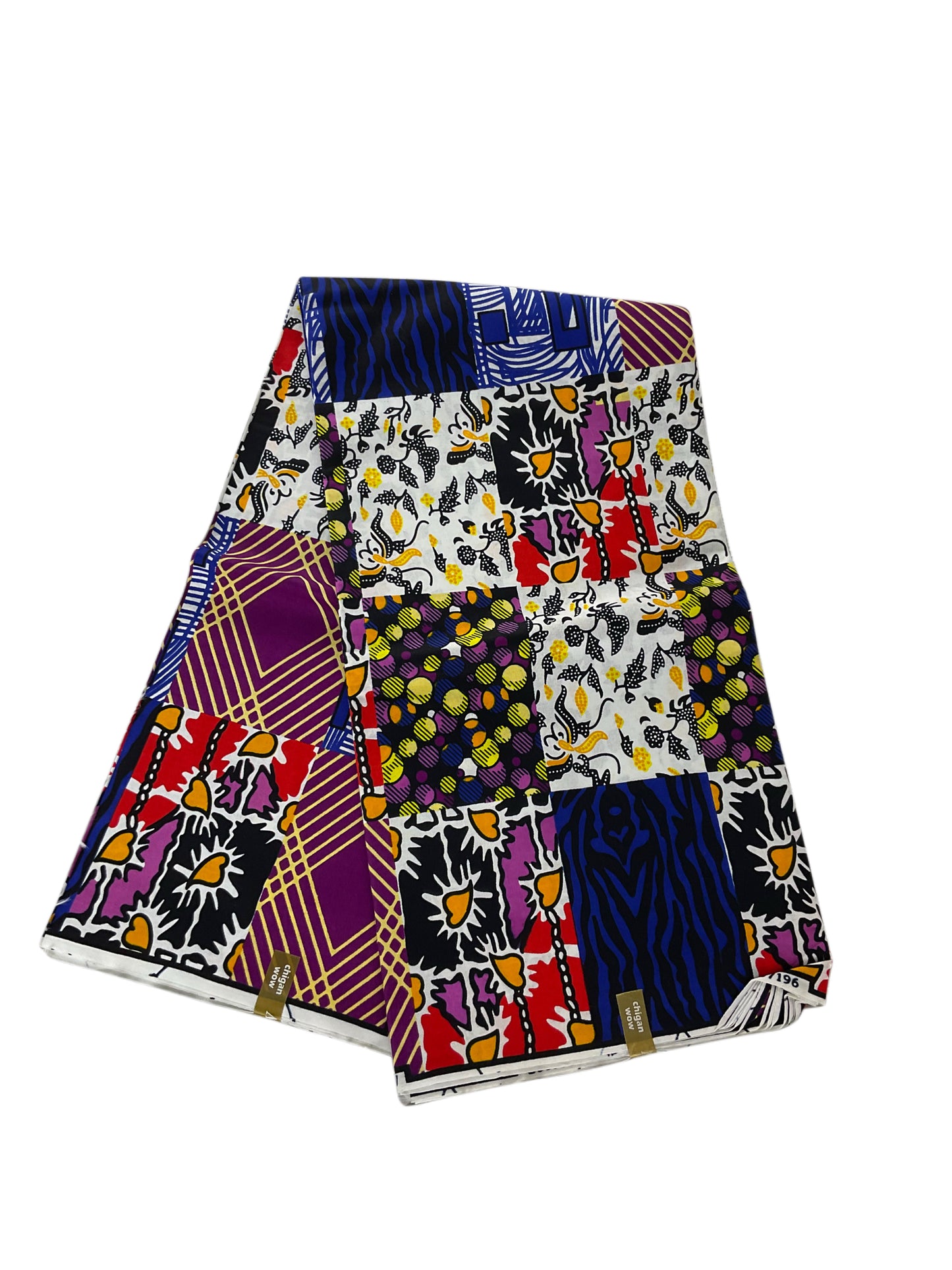 African Print Fabric/Ankara Print 6 Yards/By The Yard/Blue White Purple Fabric/KM10k