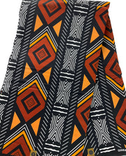 African Fabric/Ankara-Brown Black White Color/Tribal Print/AK09/