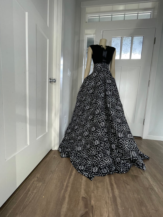 Black and White African Skirt/African Clothing For Women/Ankara Skirt.QT10
