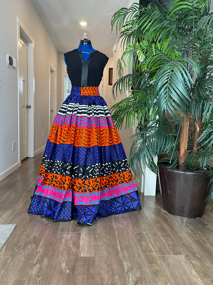 African Skirt/Ankara Skirt/Pink Orange And Blue Skirt/African Clothing.