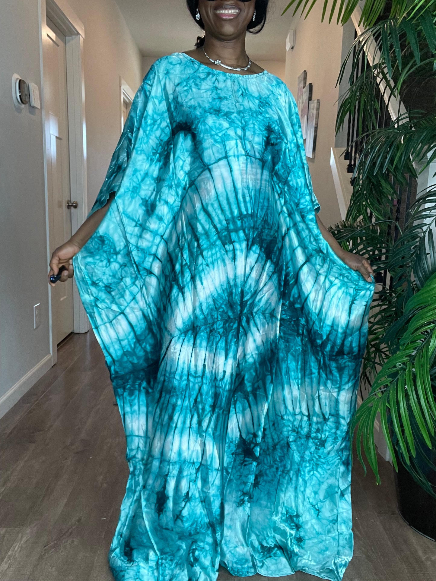 African Silk Kaftan /Plus Size Dress/Resort Dress/African Clothing/