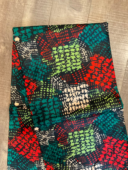 African fabric/Ankara fabric/Ankara fabric/KM109/African Print/African Wax/Green and Red Ankara