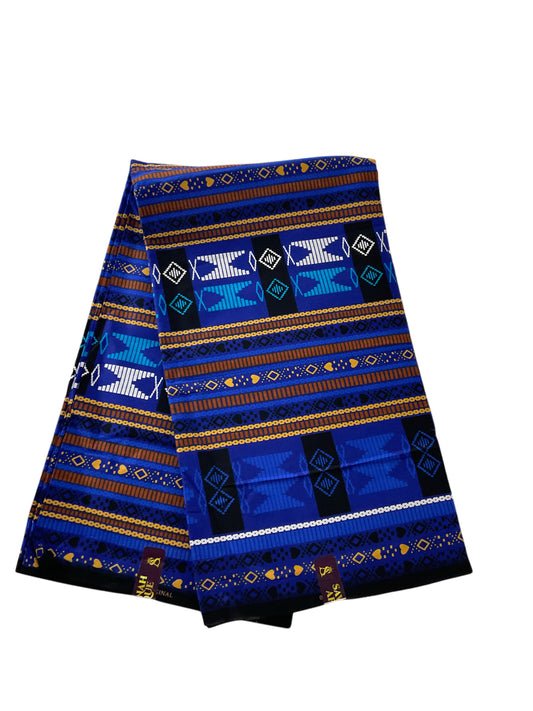 Blue White African fabric/Ankara fabric/African Wax Print/KM10
