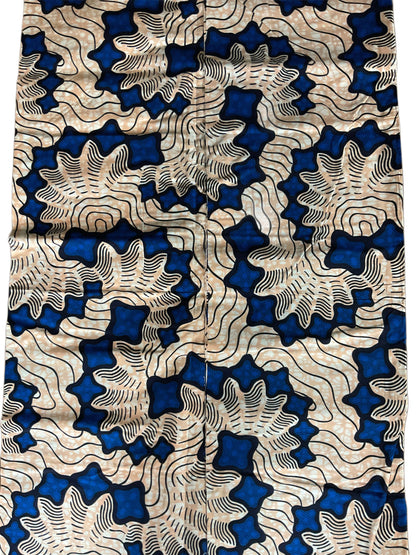 Ankara fabric/African fabric/African clothing/AK09/Blue and Cream Color