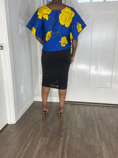 African Blouse/Ankara Top/Plus Size Clothing/VA104