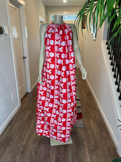 Red Halter Neck Backless Dress/Ankara Dress For Women /African Clothing/PK4