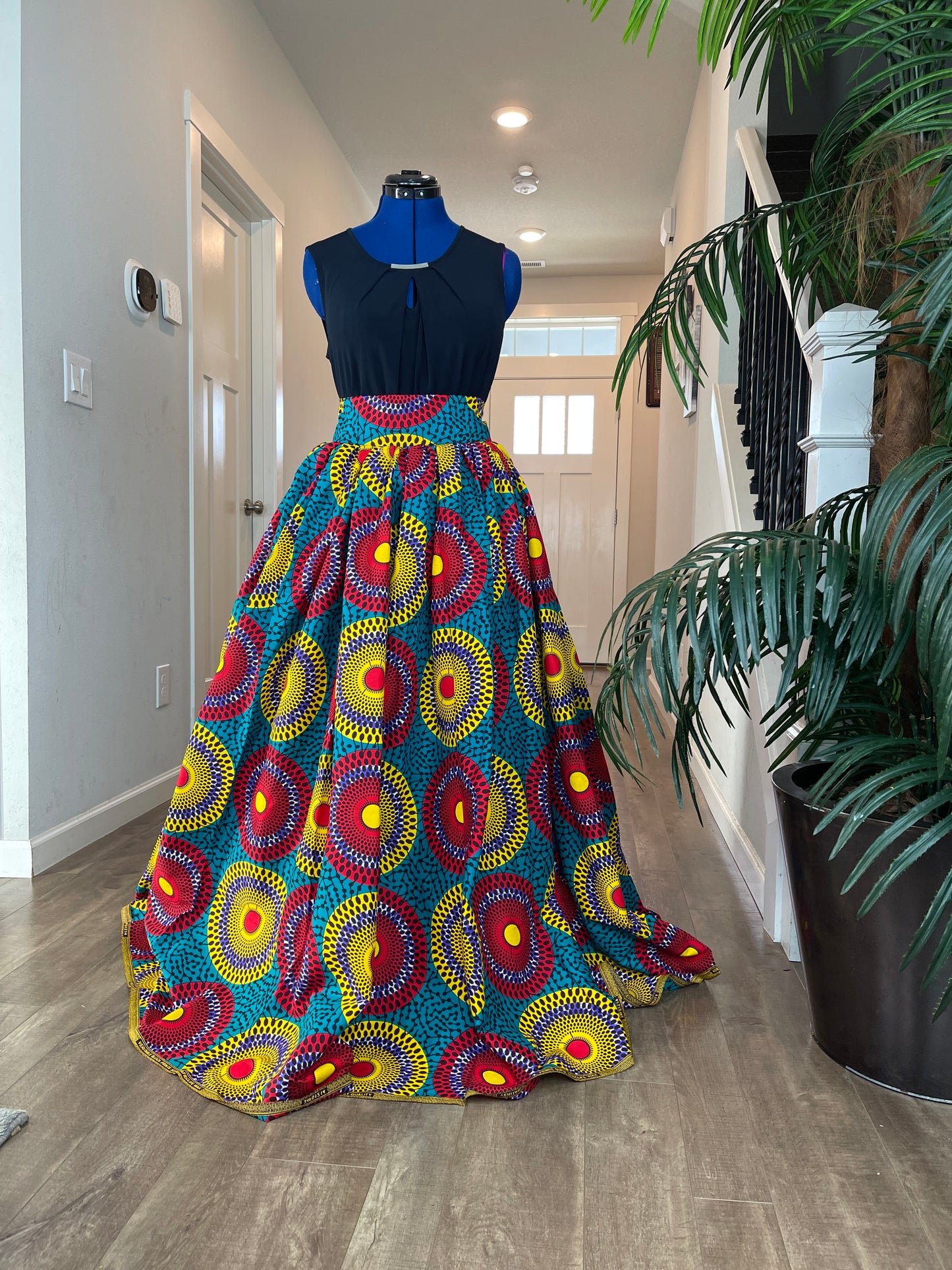 Bold Ankara High-Waist African Print Skirt – Handmade with Vibrant Wax Fabric/Ankara Skirt/African Clothings