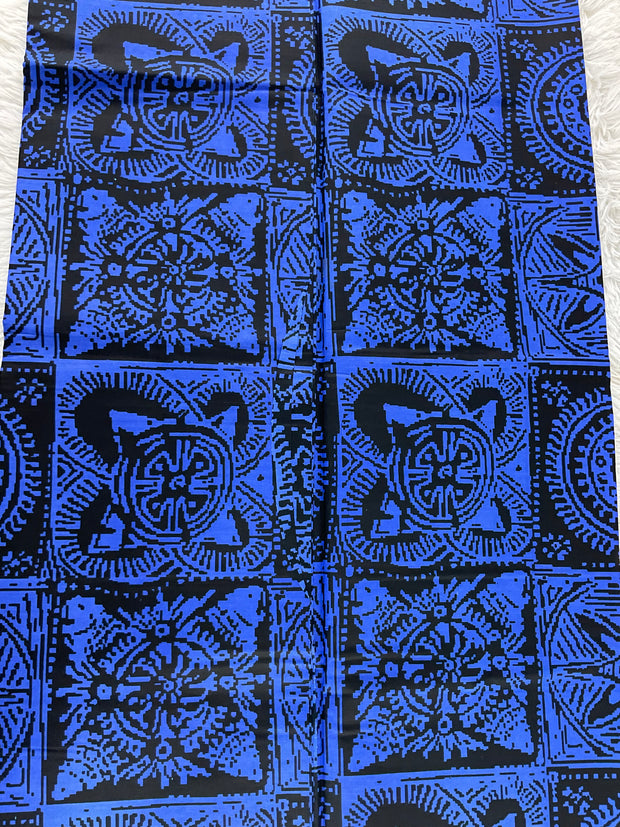 African fabric/Ankara-Blue and Black Color/Ankara fabric for dress/African Print/KM57/100% Cotton Fabric