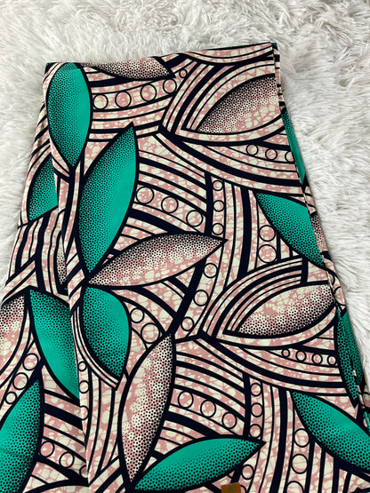 African fabric/Ankara-Green and clear color/Danshiki/Danshiki fabric/African print/Ankara fabric for dress/ African textile for crafts/African print for sewing/KM10