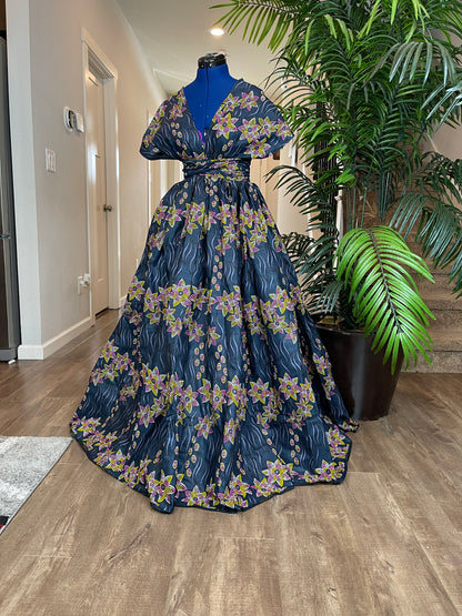 African clothing maxi dress/African fashion dress for women/African women clothing/African women full flare maxi dress with two pockets WP902