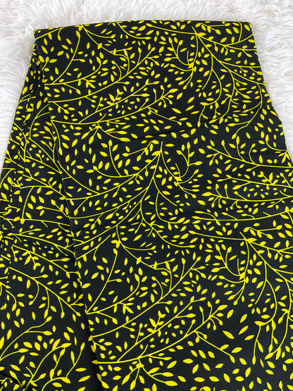 African fabric/Ankara fabric/ Danshiki/Danshiki fabric/African print/Ankara fabric for dress/ African textile for crafts/African print for sewing/KM10/Black and Yellow Ankara Fabric