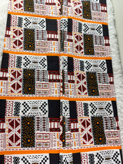 White and Brown African Fabric/Ankara Fabric/African Wax Print/KM57Q/