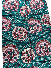 African fabric/Ankara-Green and White Color/African Wax Print/KM57B