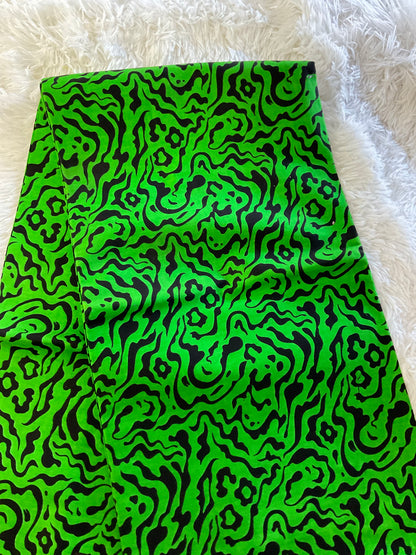 Ankara fabric/African fabric/Ankara fabric/Danshiki fabric/African print/Ankara fabric for dress/ African textile for crafts/Green and Black Ankara/KM72