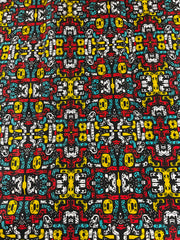 African wax/Ankara fabric/fabric/ Danshiki/Danshiki fabric/African print/Ankara fabric for dress/ African textile for crafts/African print for sewing/KM8A/Red and black african fabric