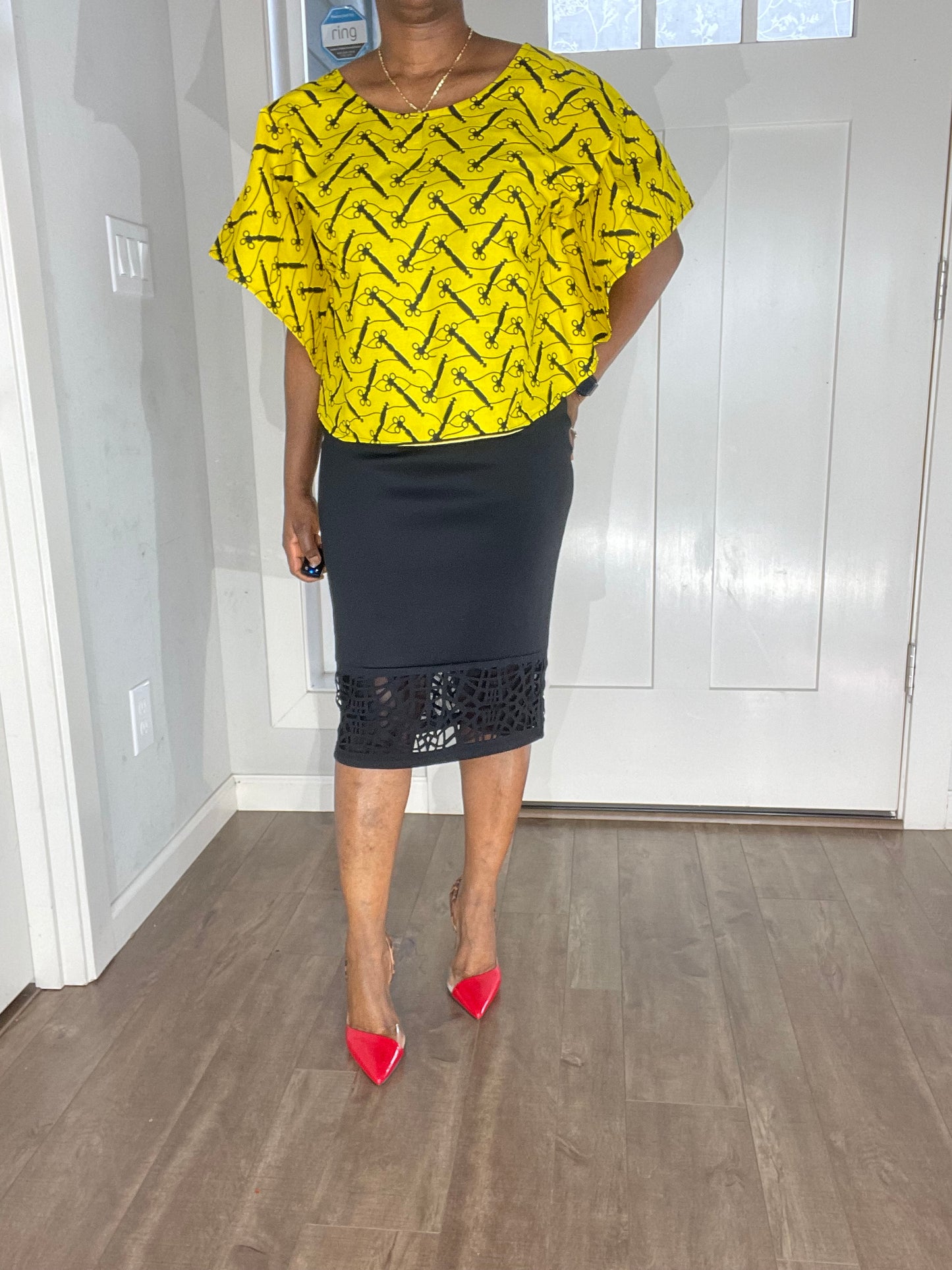 African clothing/ African blouse/African cape top/Ankara Top