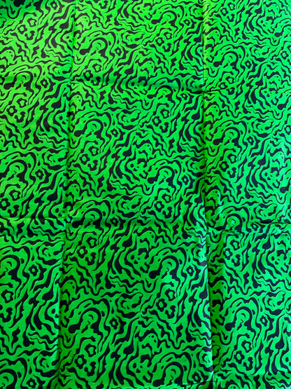 Ankara fabric/African fabric/Ankara fabric/Danshiki fabric/African print/Ankara fabric for dress/ African textile for crafts/Green and Black Ankara/KM72