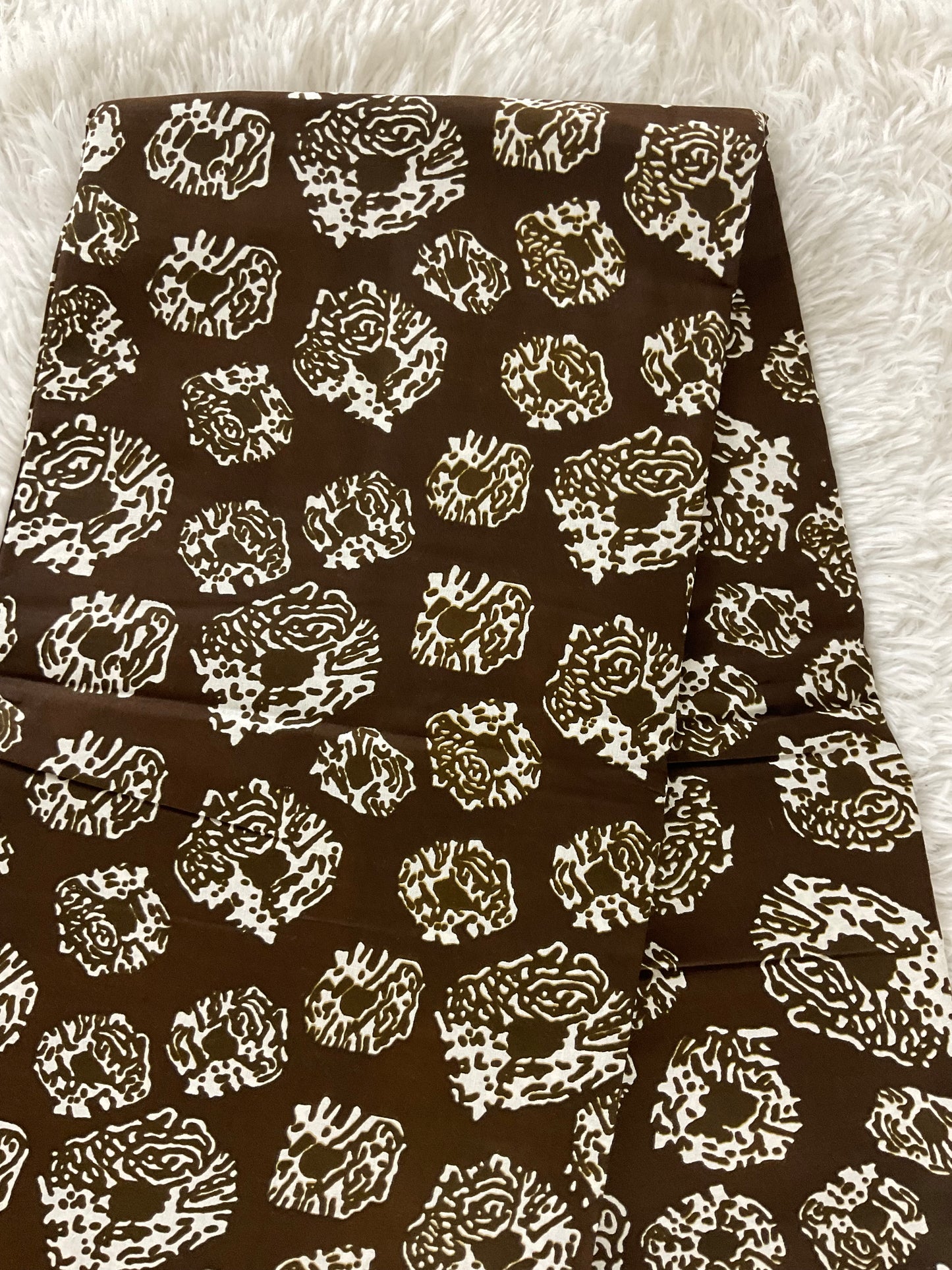 African fabric/Ankara fabric/Wax Print/Mud cloth Fabric/African Print/Kente/Brown and Cream Ankara Fabric.