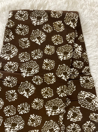 African fabric/Ankara fabric/Wax Print/Mud cloth Fabric/African Print/Kente/Brown and Cream Ankara Fabric.