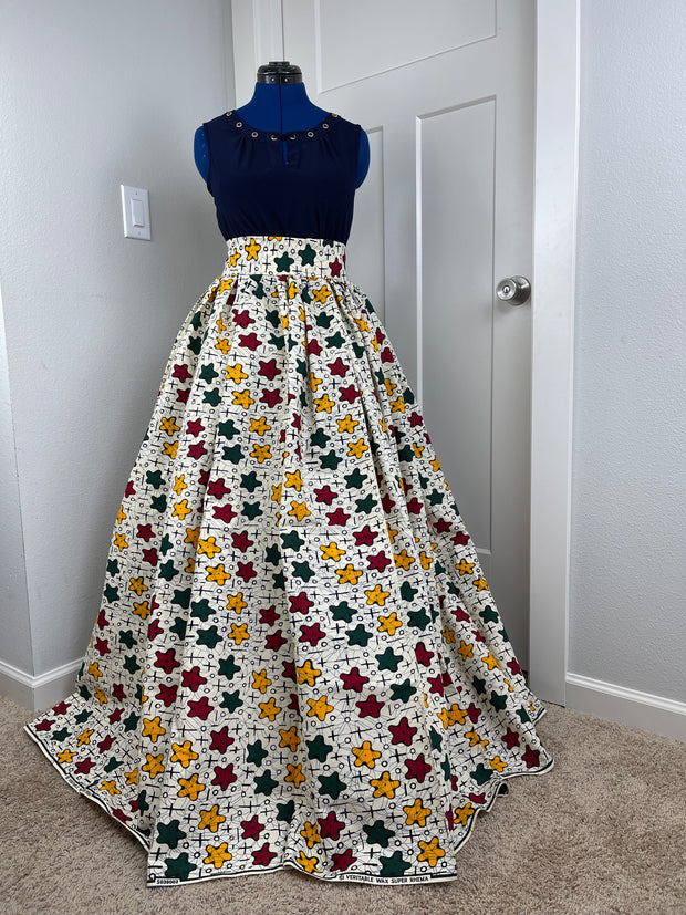 African Skirt/Ankara Skirt/Plus ISize Skirt/Maxi Skirt/Star Skirt