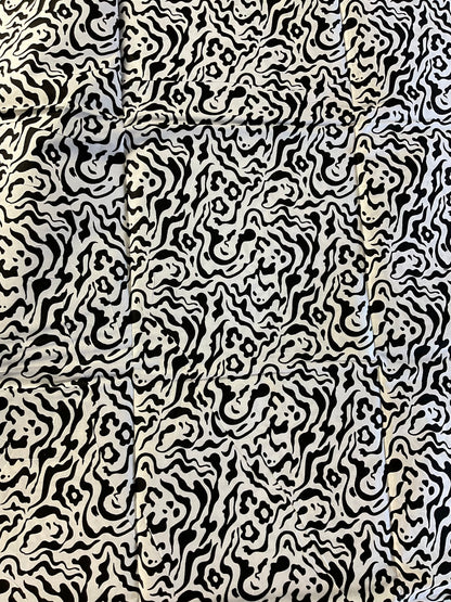 African fabric/Ankara fabric/ Danshiki/Danshiki fabric/African print/Ankara fabric for dress/ African textile for crafts/African Print/KM57/White and Black African Fabrics