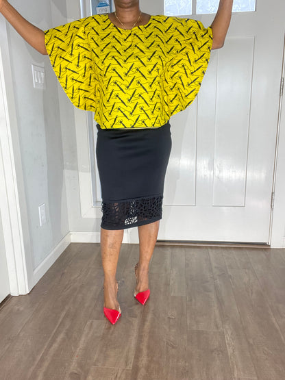 African clothing/ African blouse/African cape top/Ankara Top