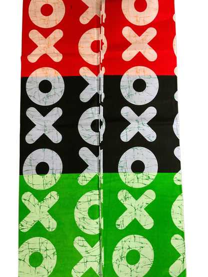 African Fabric/Ankara-Red Green Black Color/100% Cotton Fabric/KM96