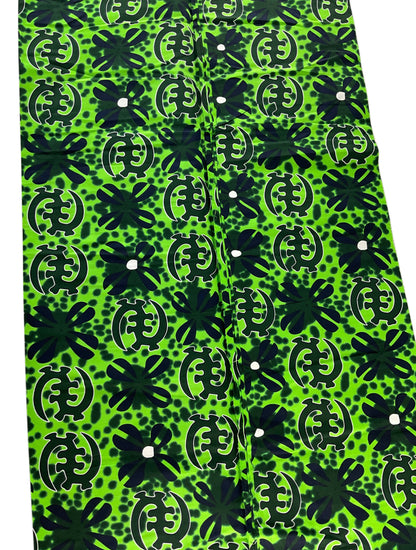 Green Black African fabric/Ankara fabric/African Wax Print/KM10