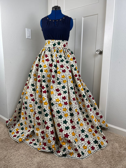 African Skirt/Ankara Skirt/Plus Size Skirt/VA29