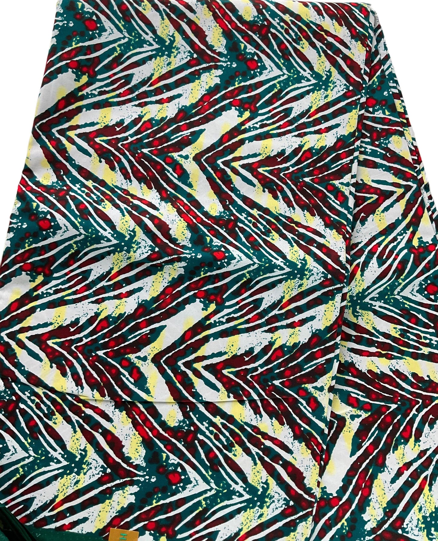 African Fabric Red Green White /Ankara/African Wax Print/KM55