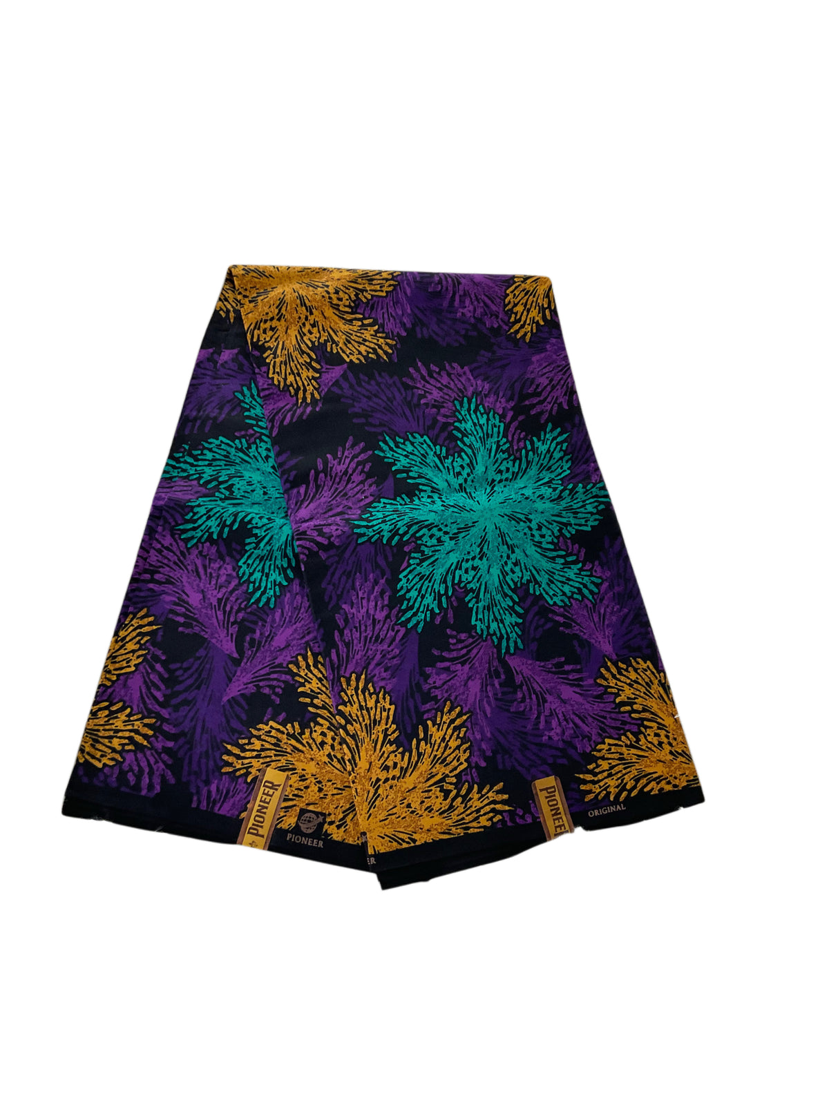 African Print Fabric/Ankara Print 6 Yards/By The Yard/Purple Gold Teal Color Fabric/KM10k