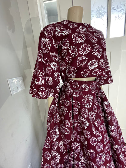African Dress/Ankara Crop Top and Skirt/