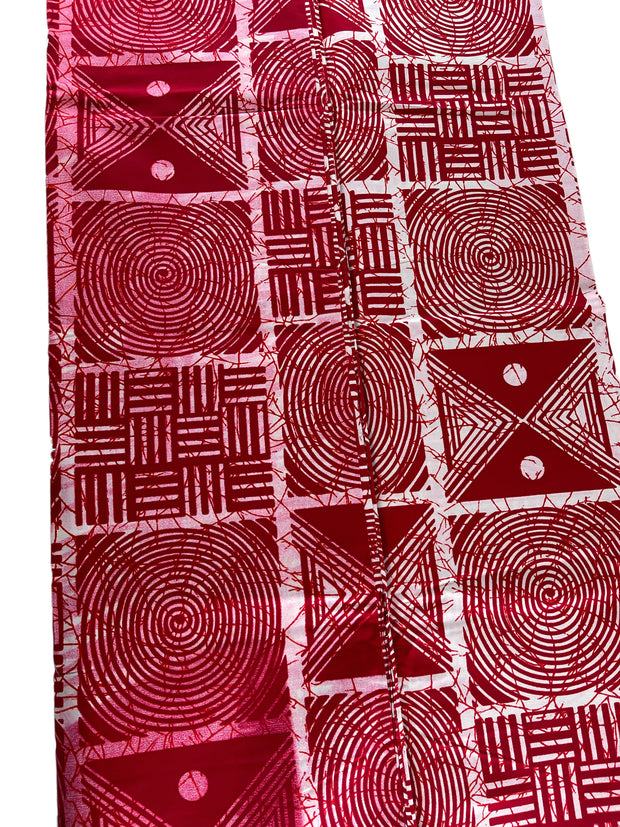 Red and White African fabric/Ankara fabric/African Wax Print/KM104
