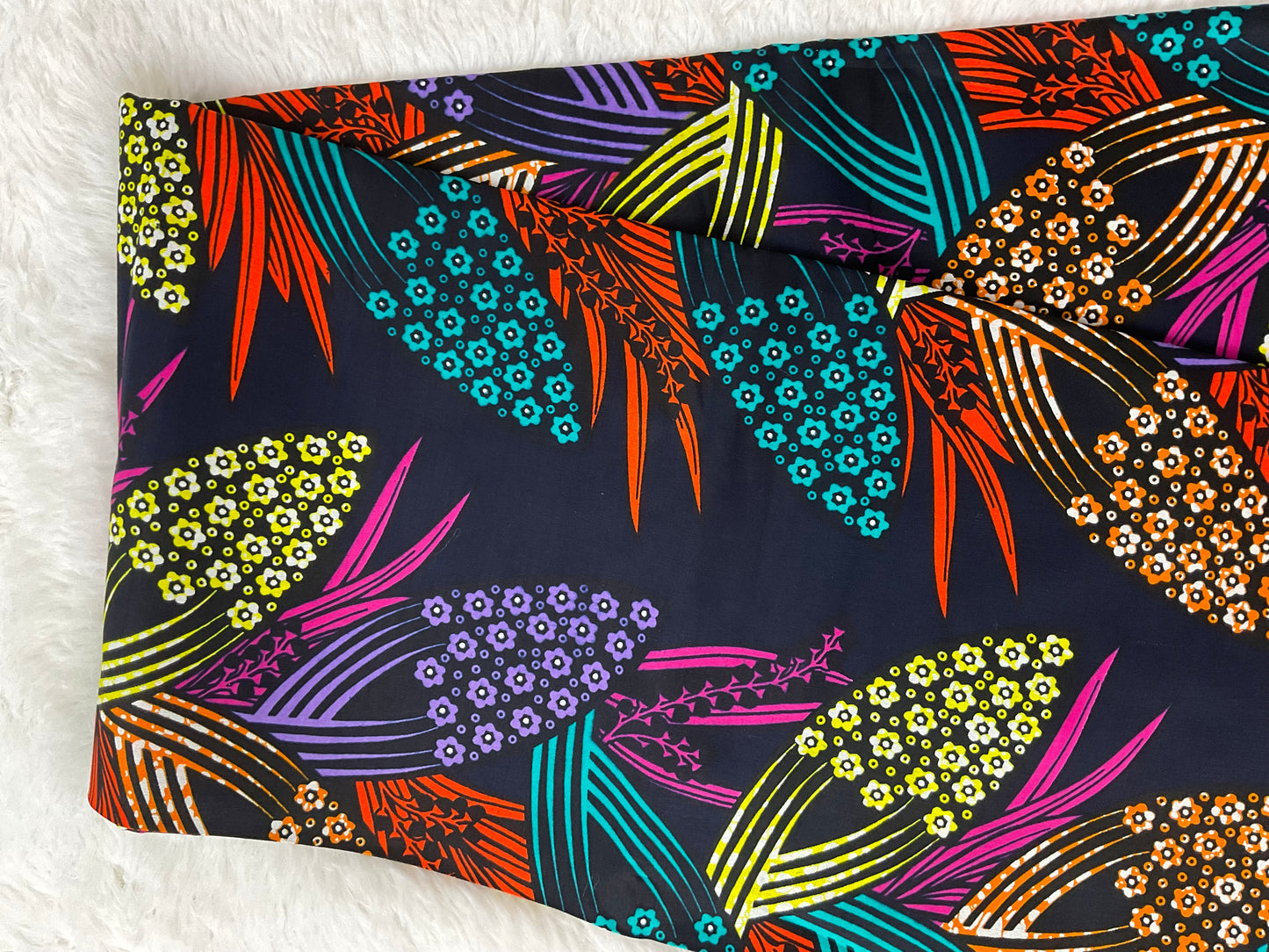 African fabric/Ankara fabric/Ankara fabric/KM109/African Print/African Wax/Teal,Orange and Pink Ankara