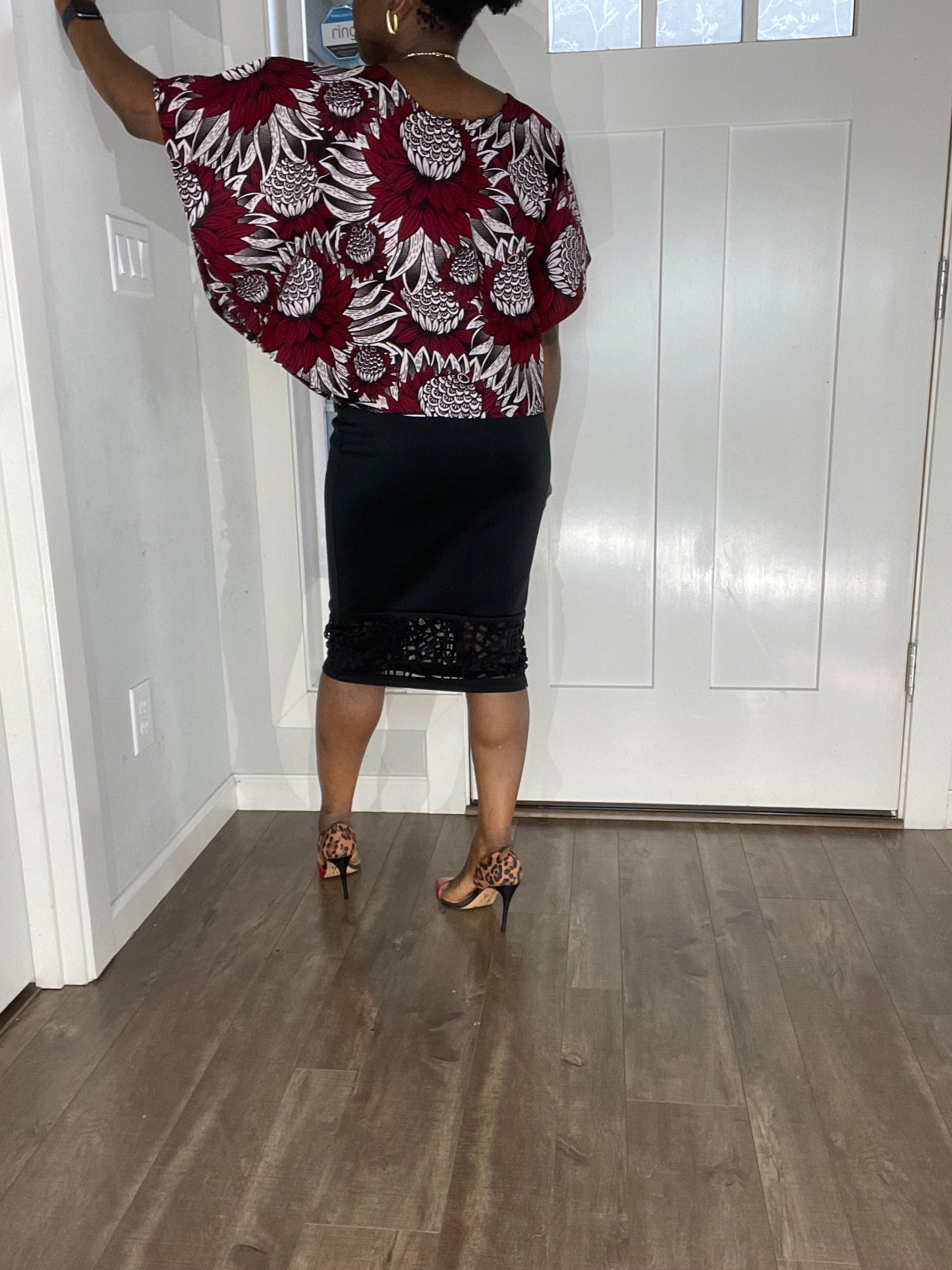African clothing for women/African blouse/Ankara Top-Wine Color/Sexy Blouse